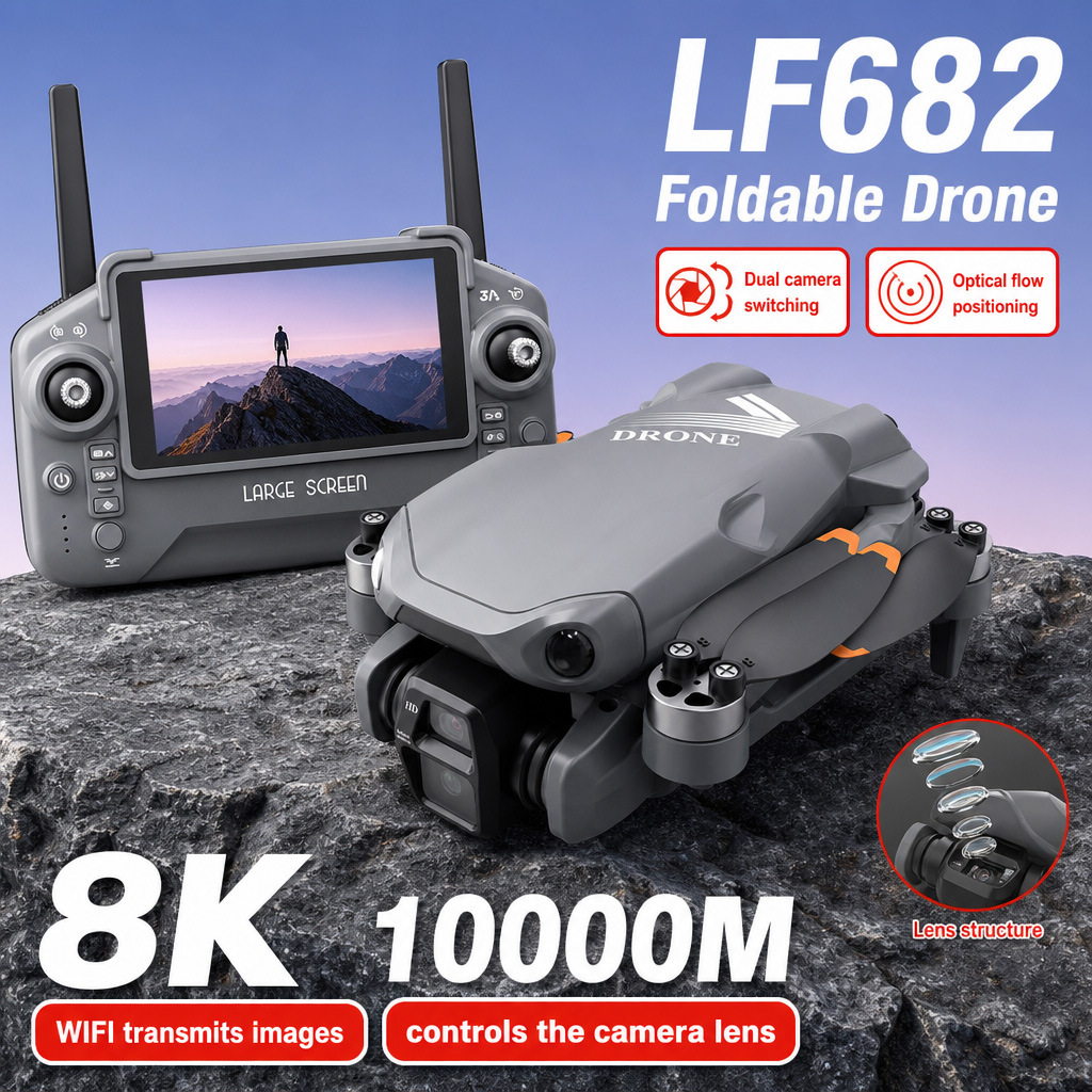 Drone Dji Rc Pro - โดรนถ่ายภาพทางอากาศ LF682 8K HD กล้องคู่ GPS