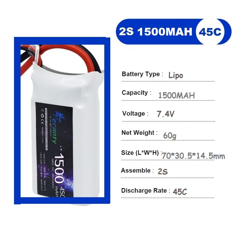 2PCS 7.4V Lipo 2S แบตเตอรี่ 15 - Drone Rc Leading บทวิจารณ์และราคา