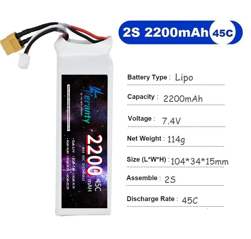 2PCS 7.4V Lipo 2S แบตเตอรี่ 15 - Drone Rc Leading บทวิจารณ์และราคา
